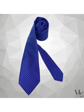 THOMAS PINK Purple Blue Geometric Floral Luxury Silk Necktie 60”-3.2" EUC